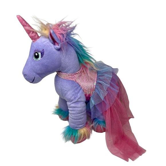 Retired Build a Bear Purple Pink Unicorn Mane‎ Fairy Horse Stuffed Animal Plush - Picture 7 of 8